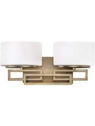 Lanza 2-Light Bath Sconce with Etched Opal-Glass Shades